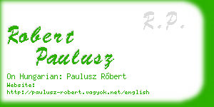 robert paulusz business card